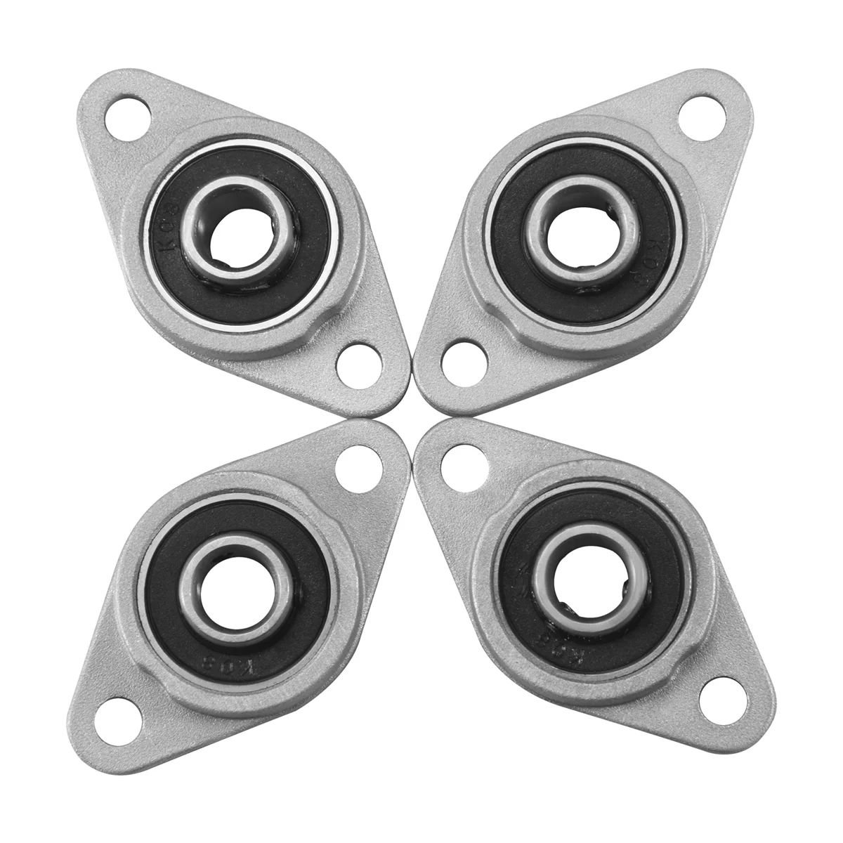 Premium 4Pcs Kfl08 Pillow Block Bearing 8Mm Bore Diameter Zinc Alloy Rhombic Flange Bearing For Cnc