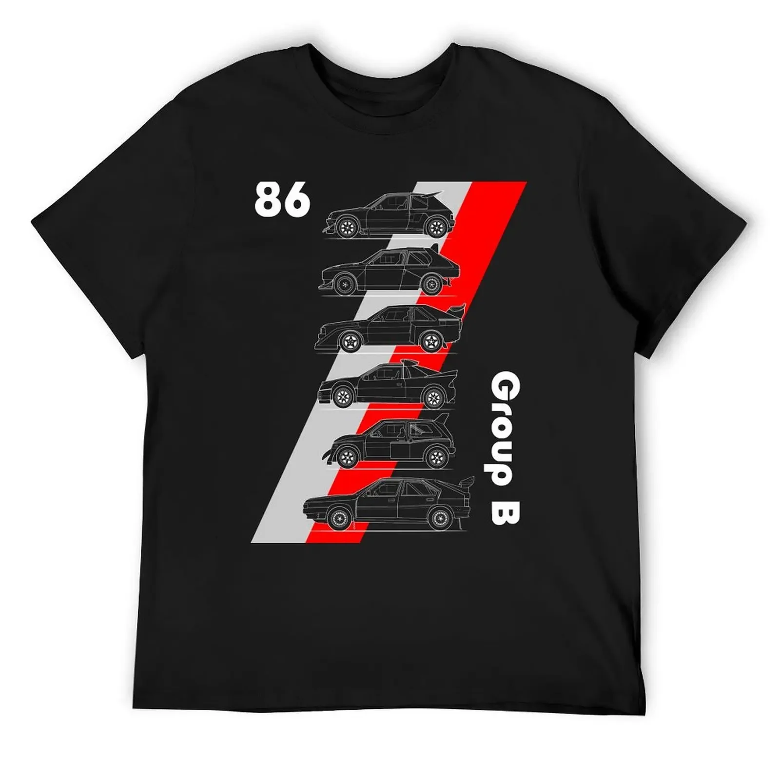 

Group B rallycars grey and red T-Shirt rapper graphic tees plus size clothes vintage t shirts cute tops T-shirts for men cotton