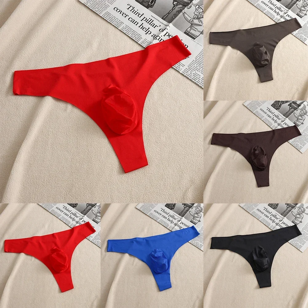 Transparente Herren-Slips aus Netzstoff, nahtlos, niedrige Taille, Tangas, Unterwäsche, Ausbuchtungsbeutel, atmungsaktive Unterhose, T-Rücken, G-String, Hodensack-Höschen