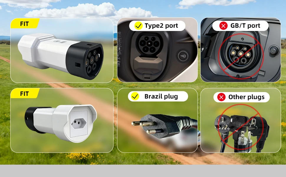EVqiaoyi Typ 2 V2L Entladegerät-Adapter 16A Brasilien Typ2 Entladegerät für BYD Dolphin Chery Geely EX2 Renault – Detail 6