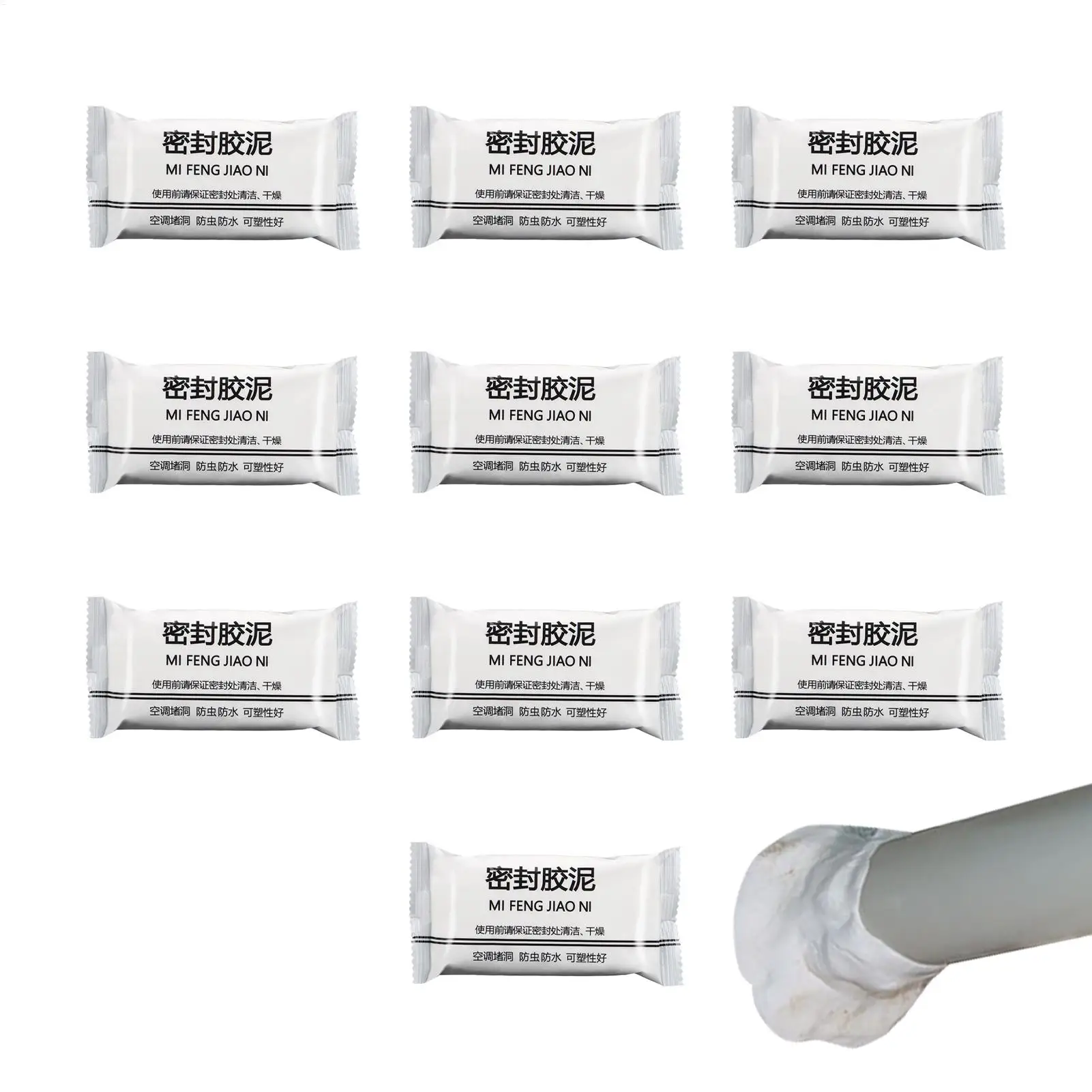 WhiteSeal Putty Waterproof Duct SealRepair Sealing Clay Quick-Drying Putty For Pipe Connection Wall Hole Air Condition