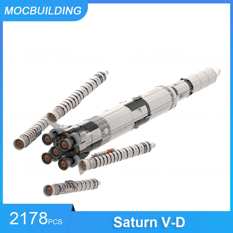 Bloques de construcción MOC Saturno V-D modelo DIY montar ladrillos serie espacial colección creativa educativa juguetes de exhibición regalos 2178 Uds