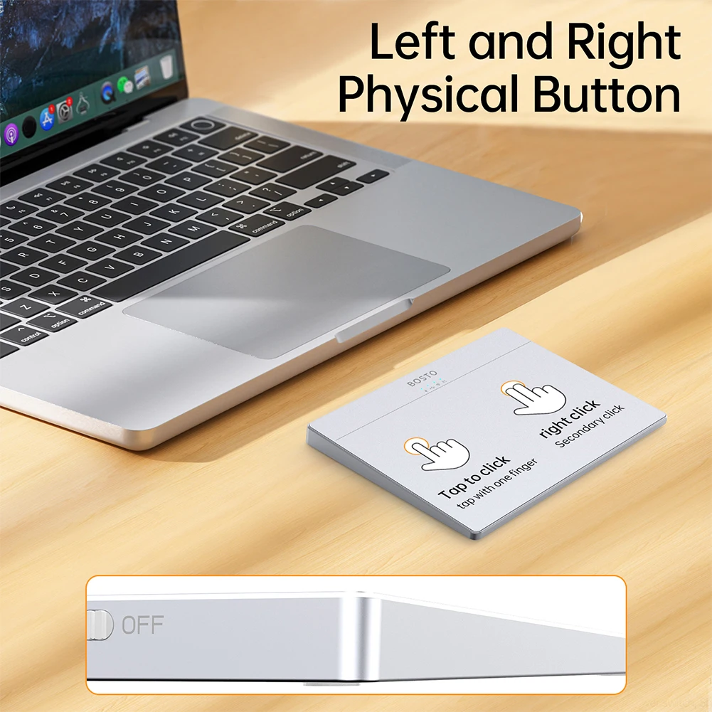 

Bluetooth-Compatible Touchpad Multi-Gesture Wireless Touchpad Type-C Rechargeable Ergonomic Trackpad Mouse for Laptop iPad