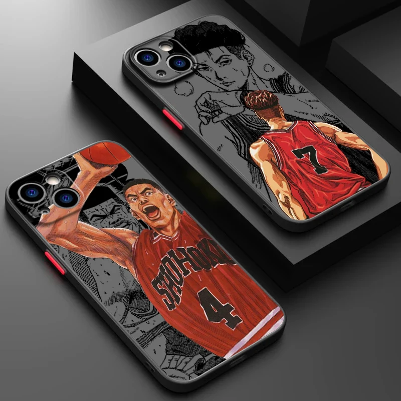 Sakuragi Hanamichi Slam Dunk Frosted Translucent For Apple iPhone 15 14 13 12 11 XS XR X 8 7 SE Pro Max Plus Mini TPU