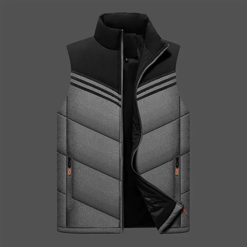 TFETTERS Brand Vest for Men Clothing Fashion Casual Stand Collar Contrast Colors Men Vest 2024 Autumn Outerwear Winter Coats Men