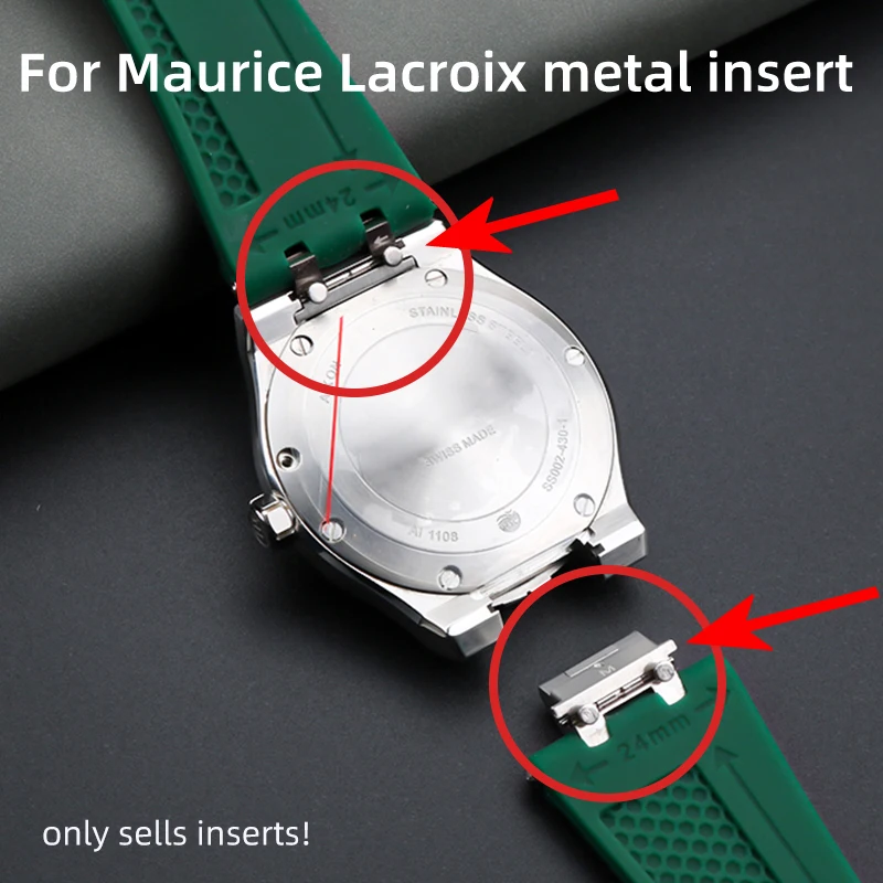 Металлическая вставка для Maurice Lacroix AIKON AI6006 Ai6058 Ai6008 Ai6007 AI1108 AI6038 AI1018, кожаный/резиновый ремешок, аксессуары на заказ