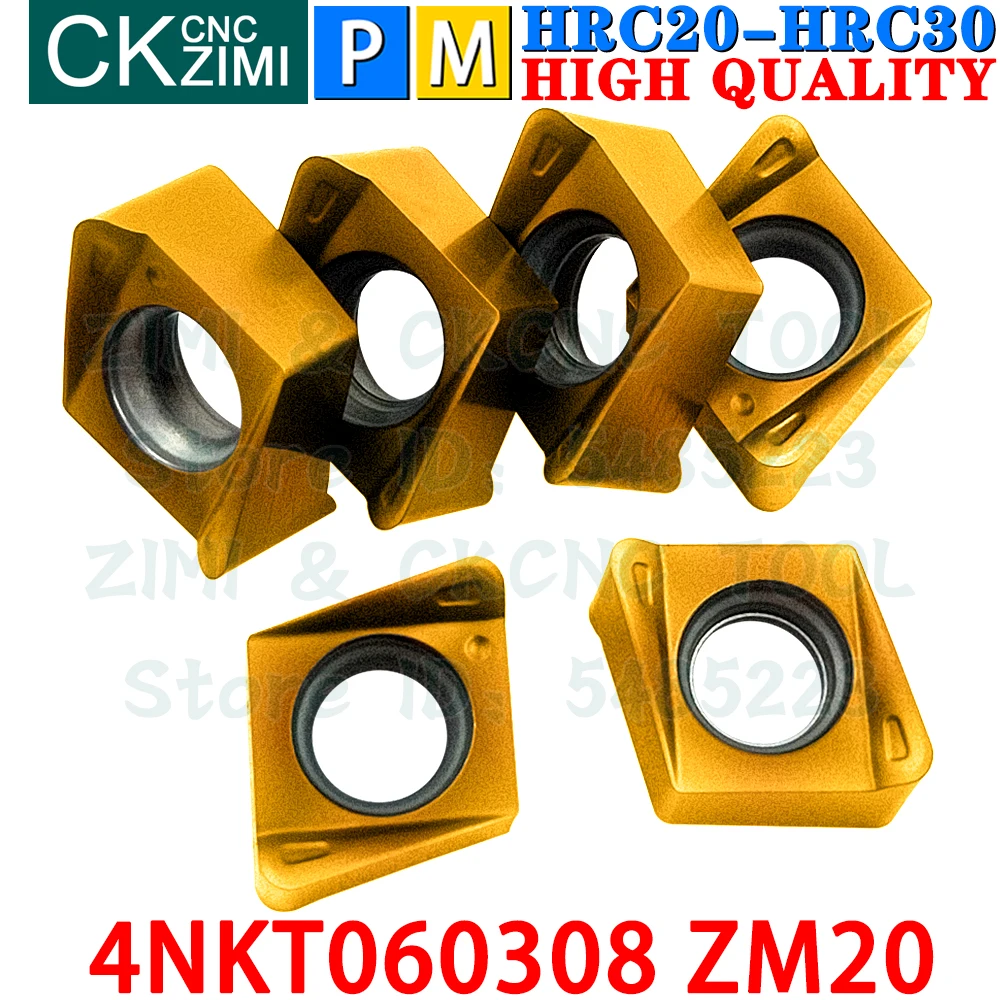 4NKT060308 ZM20 4NKT 060308 ZM20 Inserções de metal duro Pastilhas de fresamento de avanço rápido Ferramentas 4NKT 0603 4NKT0603 TE90 CNC torno mecânico de metal Fresadoras indexáveis