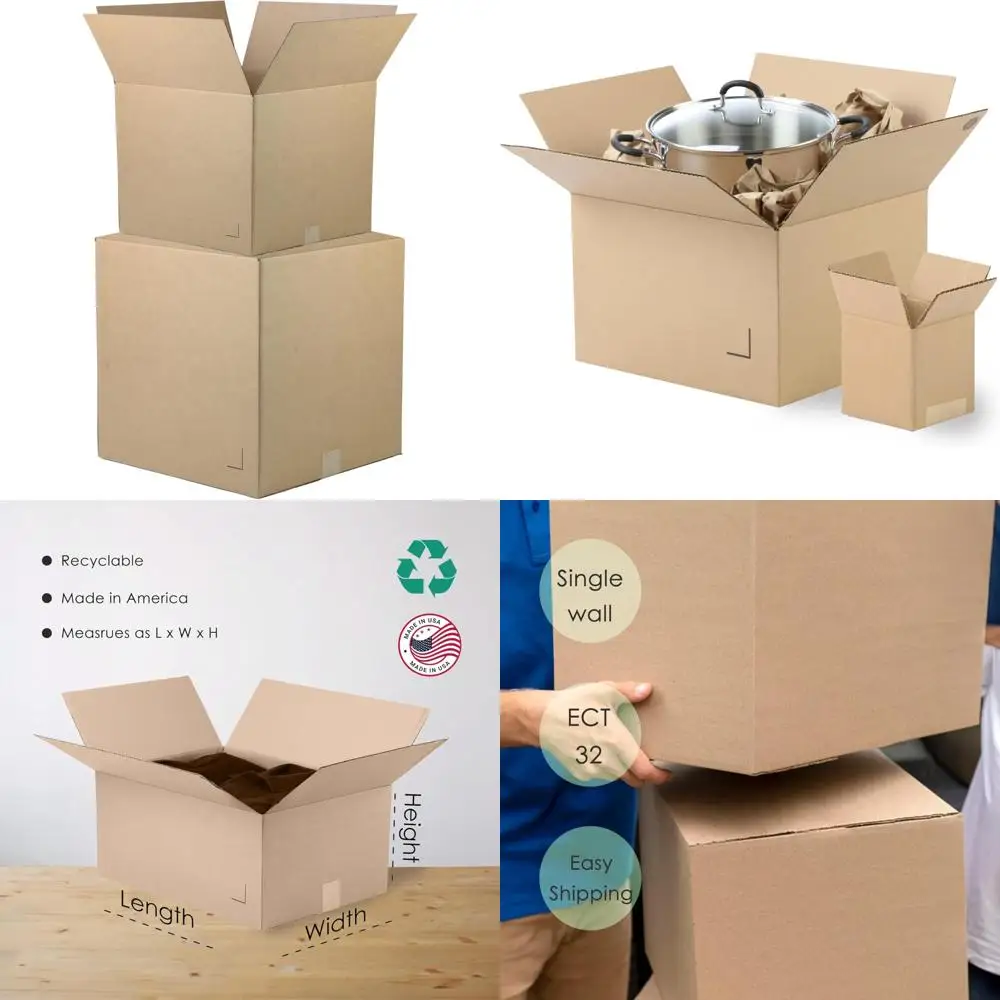 Brown Corrugated Cardboard Shipping Boxes 22x22x8 - 25 Pack, Ideal for Mailing, Packing, Moving, and Storage Solutions