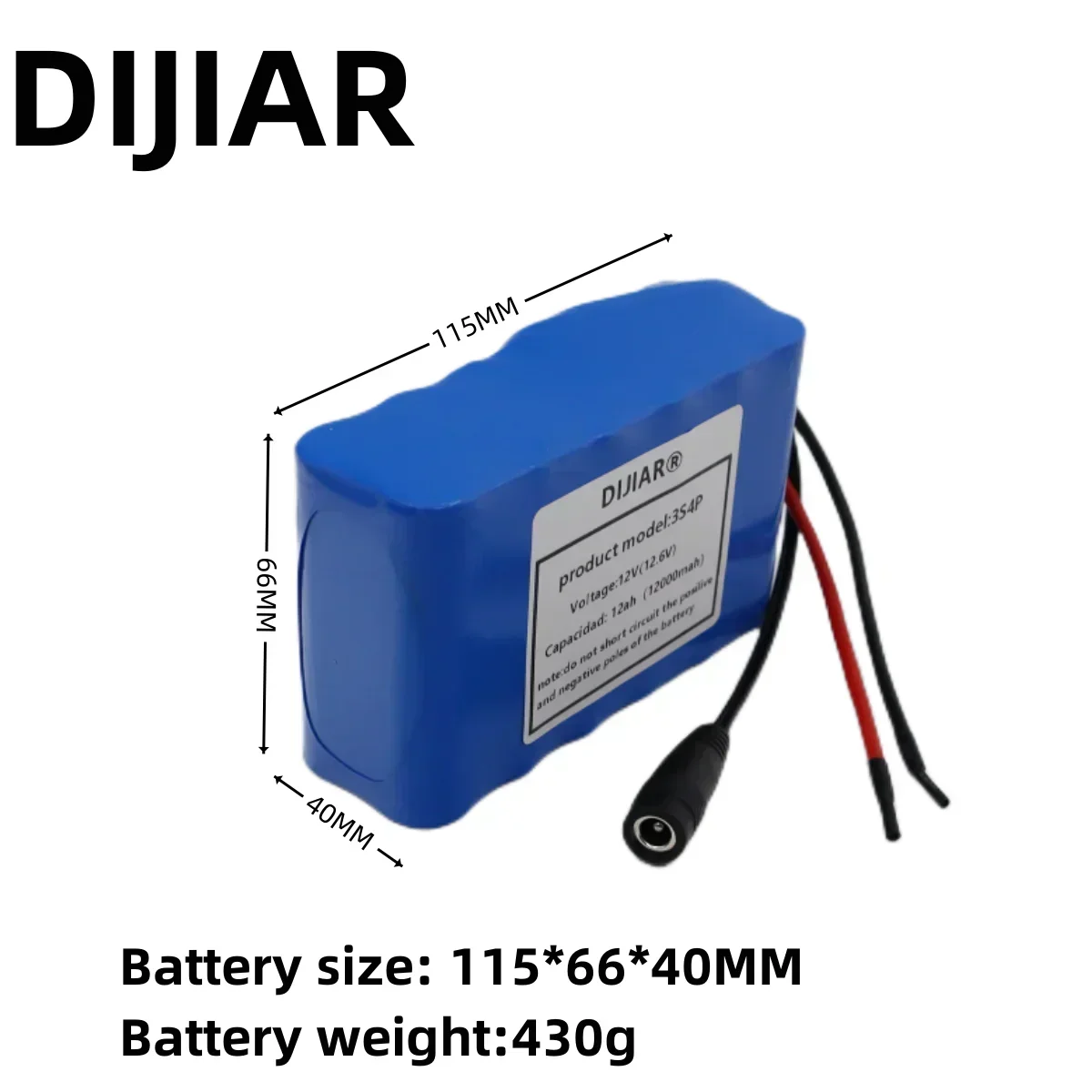 3s4p 12V 12Ah battery pack 18650 lithium ion 12V 12000mAh DC12.6V super large capacity rechargeable battery with BMS + charger