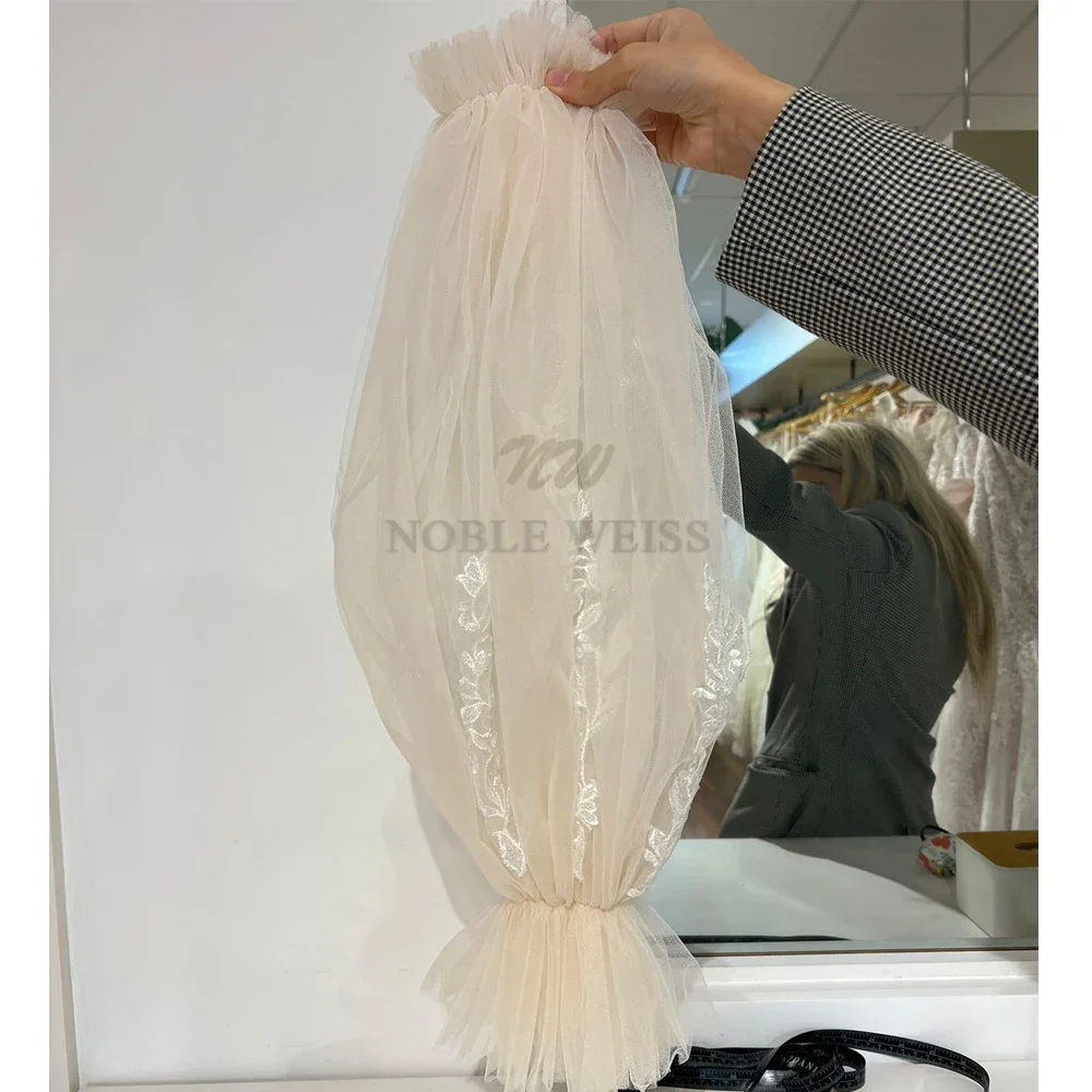 Summer Puffy Tulle Sleeve Strapless Wedding Dress With Accessories Party Gown Retro Court  Elastic One Pair Seperate sleeves