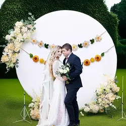 Wedding Round Arch Cover,Solid Color Spandex Arch Backdrop Cover Fitted Wedding Arch Stand,for Birthday Decoration Party Events