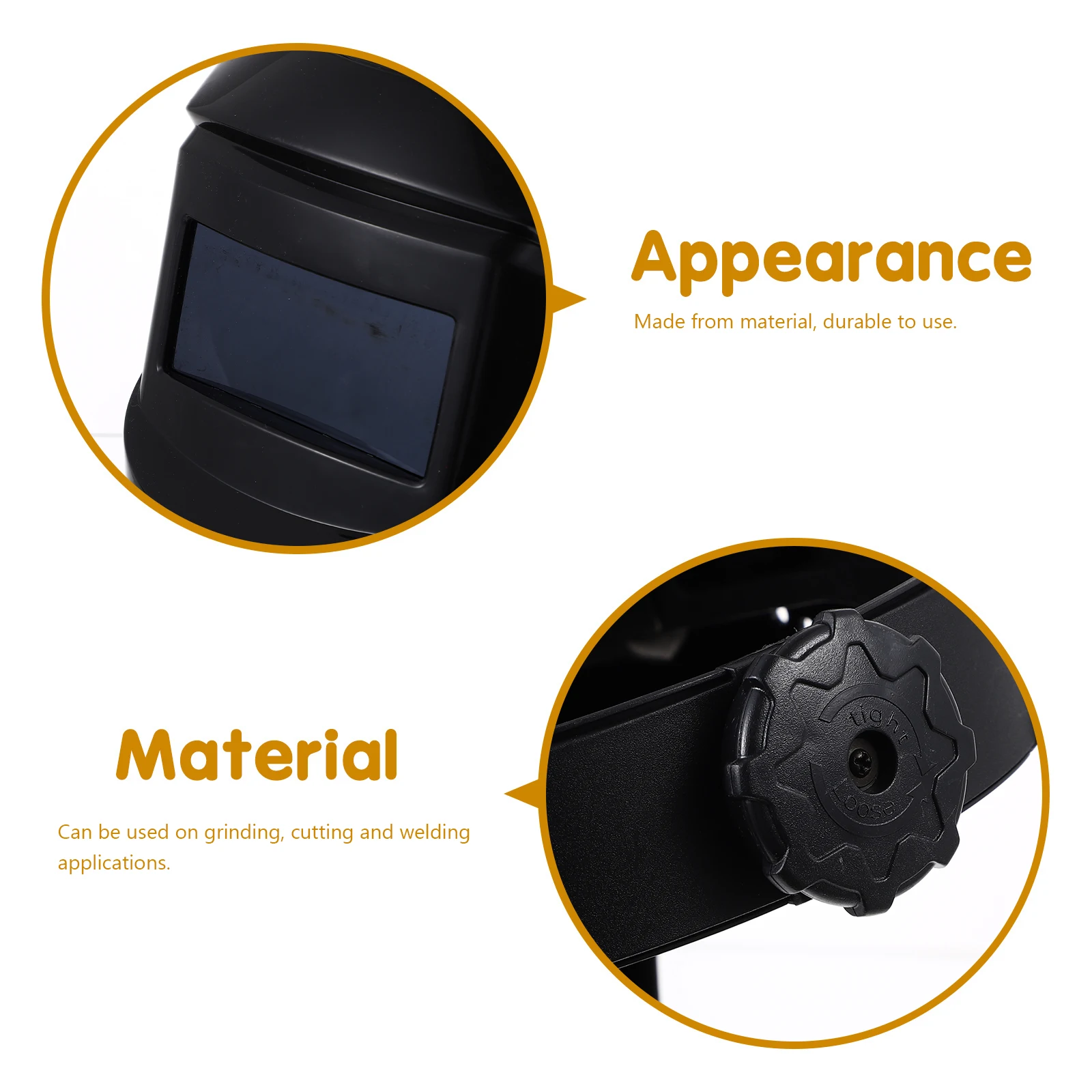 

1PC Welding Head Mask Lightweight Breathable Adjustable Anti UV Protective Mask Welder Gear (Physical Glass Lens)