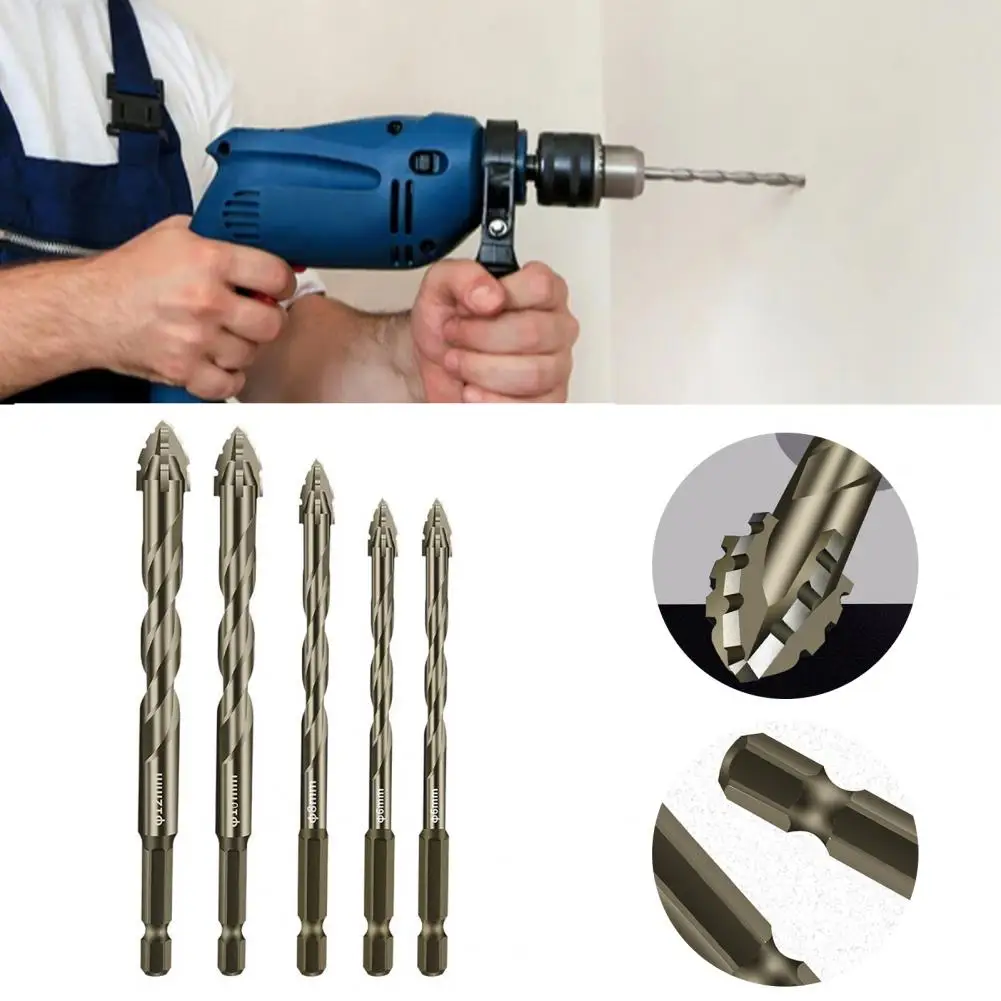 Smooth Thread Cutting Bits High Hardness Four-edged Serrated Eccentric Drill Bits Set for Multifunctional Use for Precision