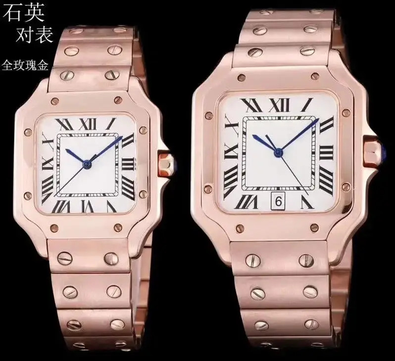 Новые роскошные мужские и женские кварцевые часы из нержавеющей стали 904L, серебристый, золотой, белый, римский циферблат, высокое качество, белое, синее сапфировое стекло