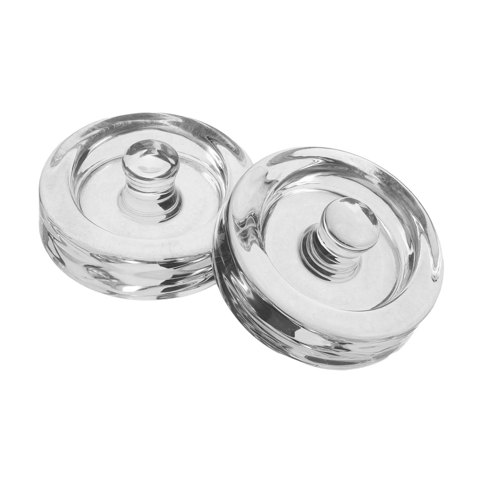 2Pcs Thick Clear Glass Fermentation Weights 3.15 Inch Handle Top Mason Jar Press Weight for Pickles Sauerkraut Kimchi