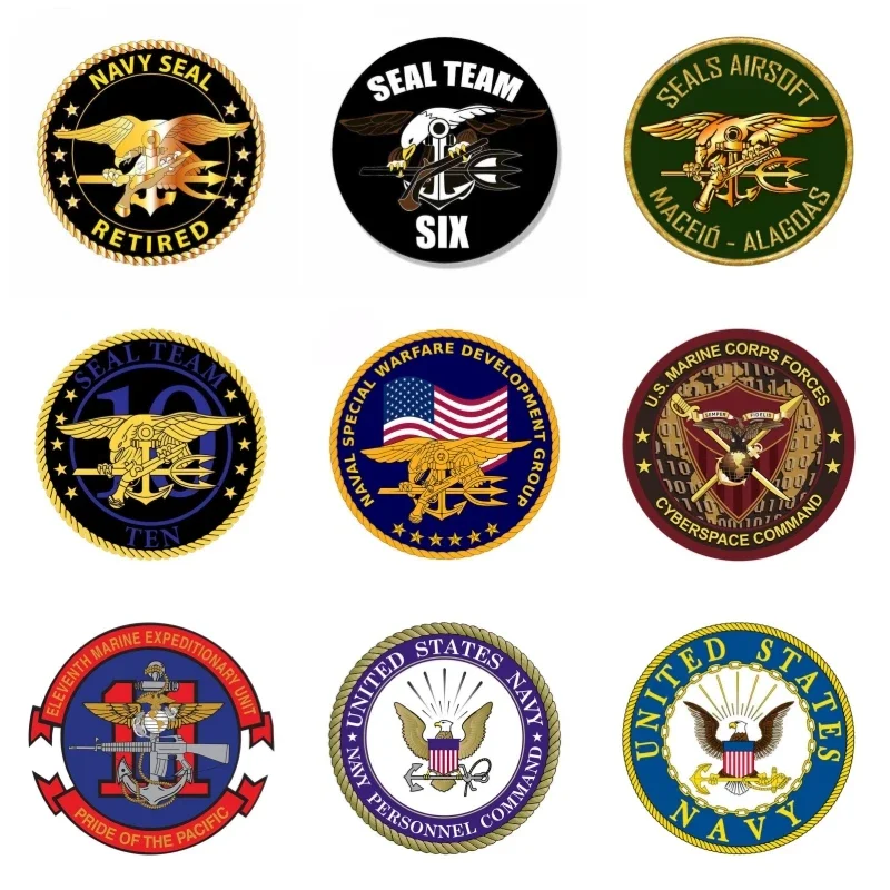 Personalized USA NAVY Seals Emblem Car Stickers Fashion Laptop Skateboard Luggage Vinyl Decals Waterproof Graphics