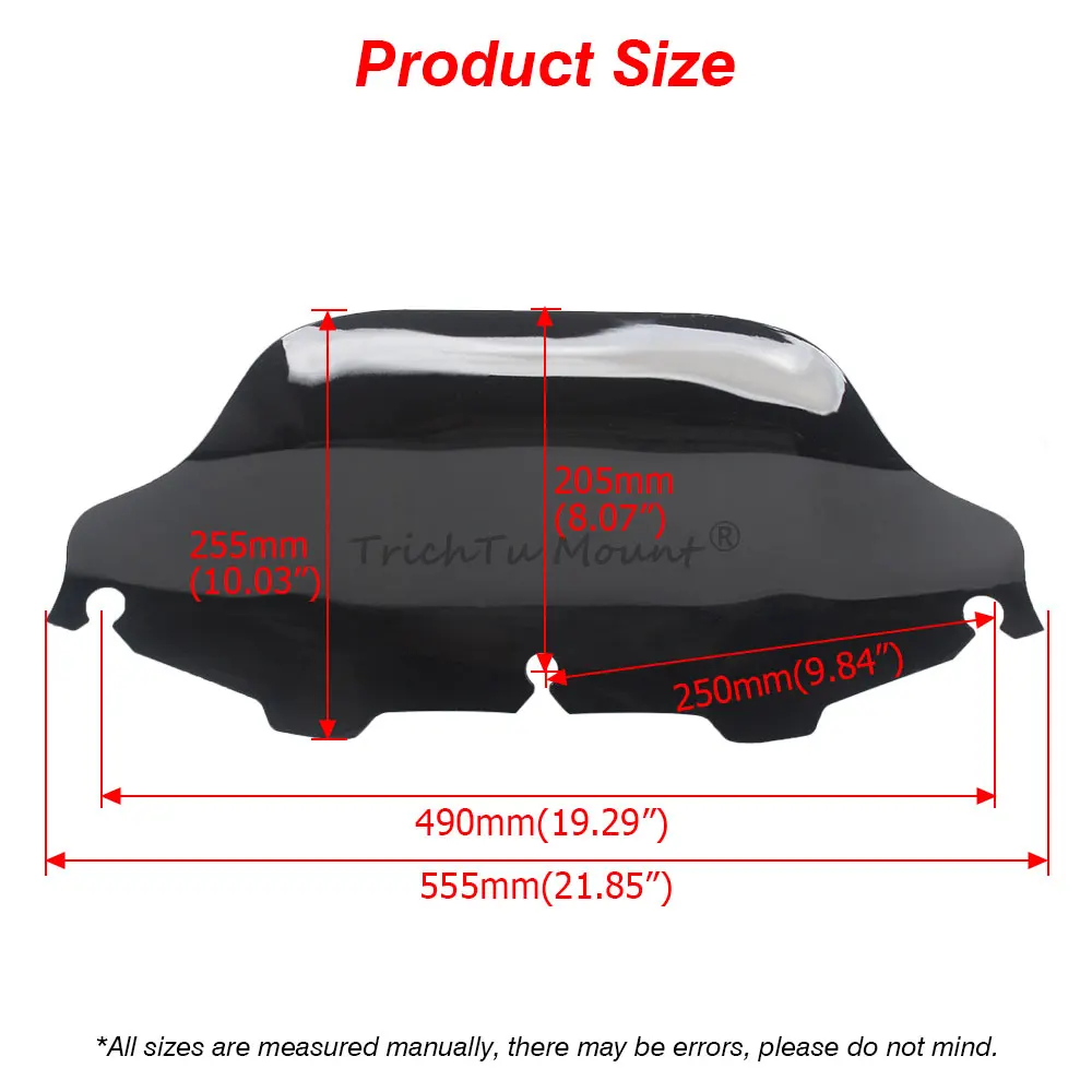 

1Pcs 8" Black Windshield Fits For Harley Touring Electra Glide Flhtcu/I/Se Street Glide Flhtp/Flhtpi Trike Flhtk 1996-2013 Black