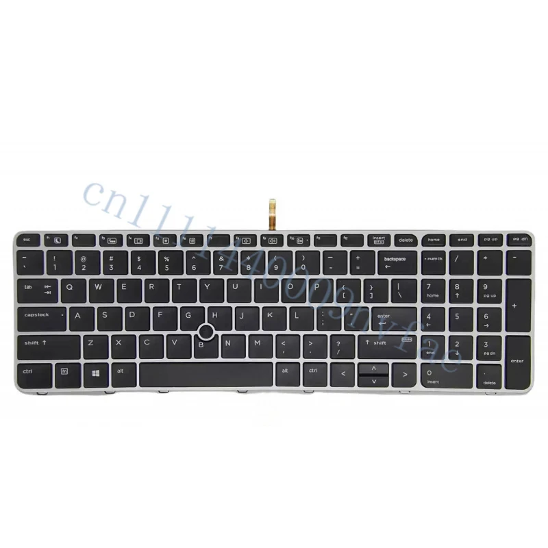 Replacement US Backlight Keyboard for HP EliteBook 850 G3 850 G4 755 G3 755 G4 Silver Frame with Pointer 0.3