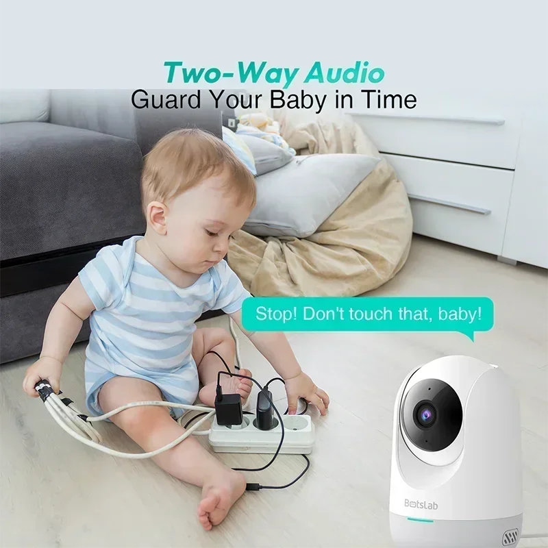 Qihoo360-Caméra de sécurité intelligente WiFi Botnigga, détection et suivi humains AI, détection de pleurs, conversation bidirectionnelle, vision nocturne, caméra pour bébé, 3K5MP