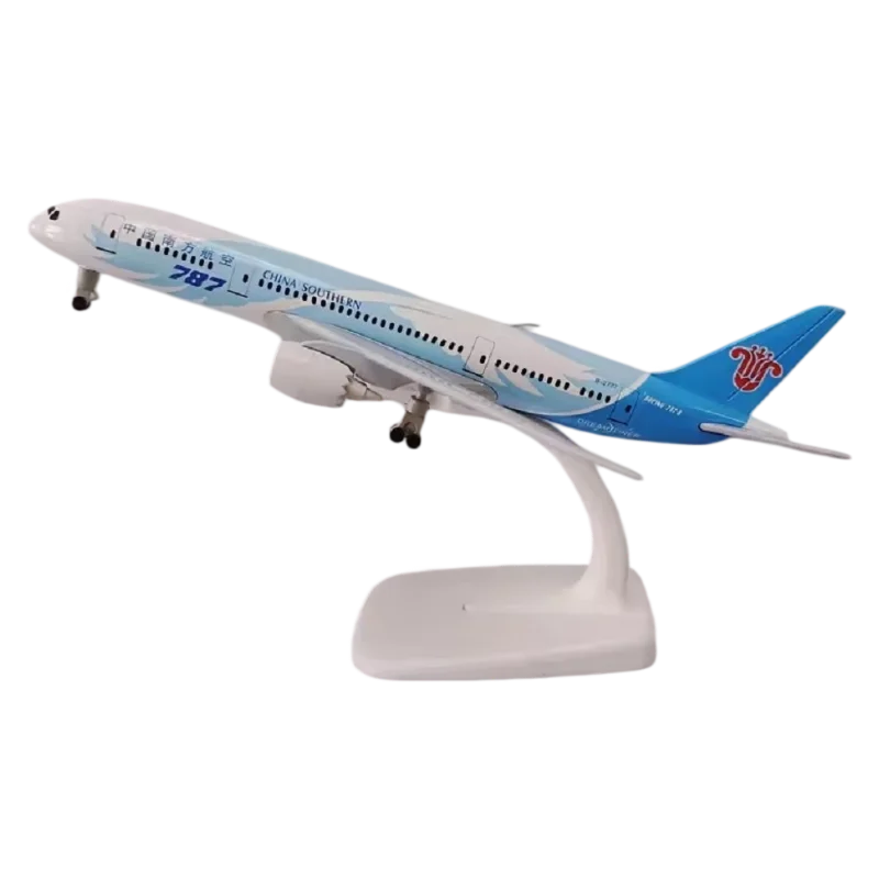 Модель самолета Boeing 787 China Southern Dreamliner из сплава, 21 см, статическая копия самолета, авиационная игрушка-подарок для детей и коллекционеров.