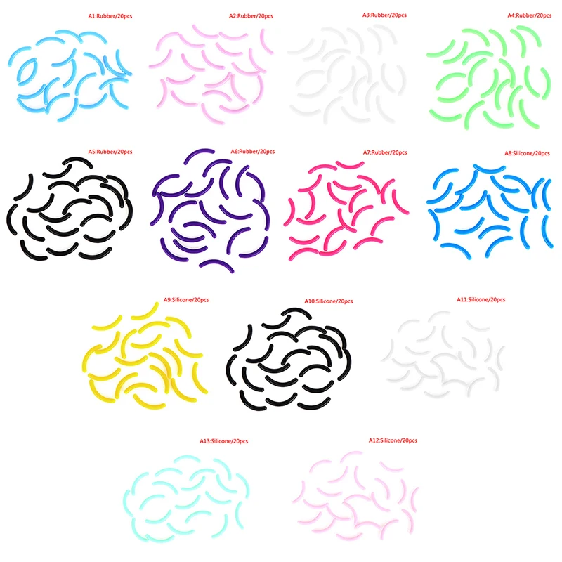 20 szt. Damski modny wkład zalotka guma elastyczna podkładka zastępcza silikonowe podkładki żelowe narzędzia do makijażu oczu
