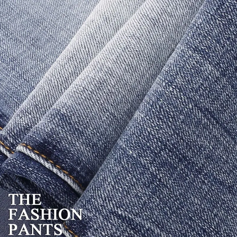 Street Fashion Men Jeans Retro Light Blue Stretch Skinny Fit Patched Ripped Jeans Men Brand Designer Vintage Denim Pants Hombre