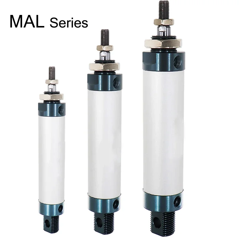 Air Pneumatic Cylinders Double Compressed Air Cylinder MAL Mini Bore 16/20/25/32mm 40mm Stroke 25/50/75/100 200 Single Lever