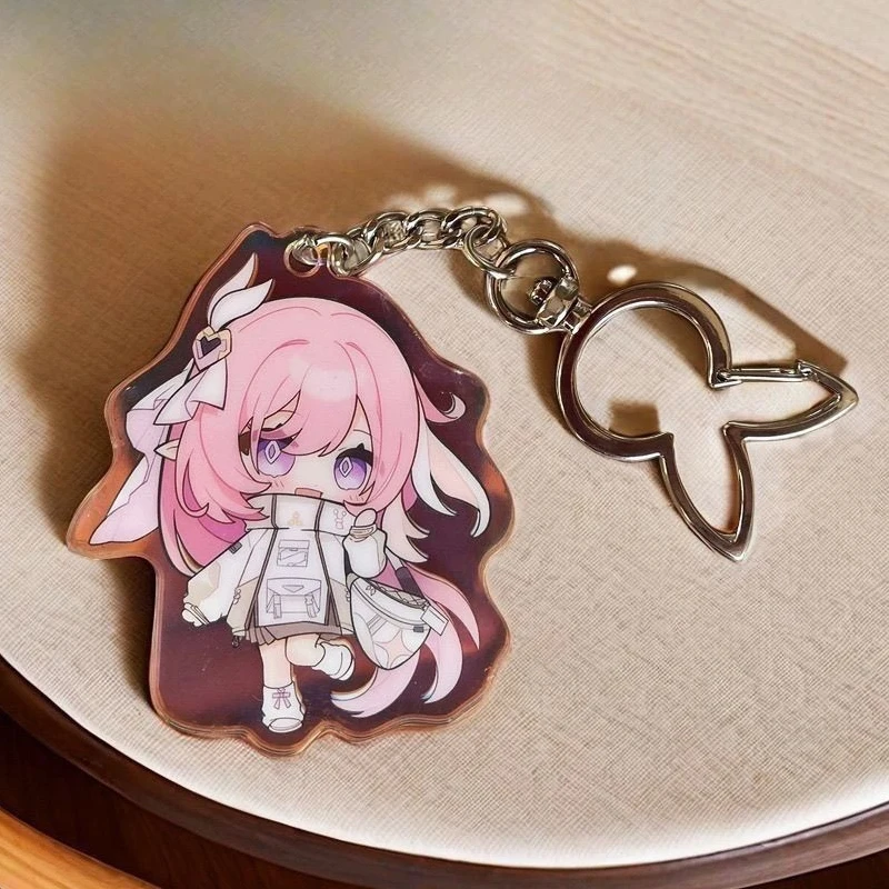 rd Elysia Herrscher Of Human: Ego Rainbow Colorful Border Keychain Pendant Laser Keyring Car Key Holder Ornament