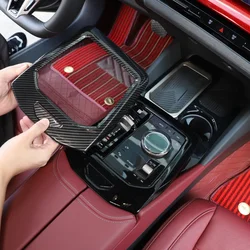 For BMW 5 Series G60 2024 ABS Carbon Fiber Car Center Control Gearbox Trim Cover Car Interior Accessories