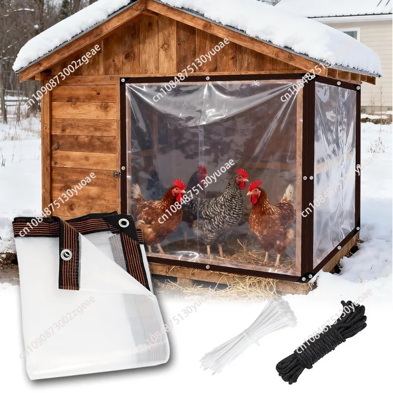 Gardening winter windshield transparent tarp, thermal insulation shed cloth is suitable for greenhouse chicken coop weatherproof