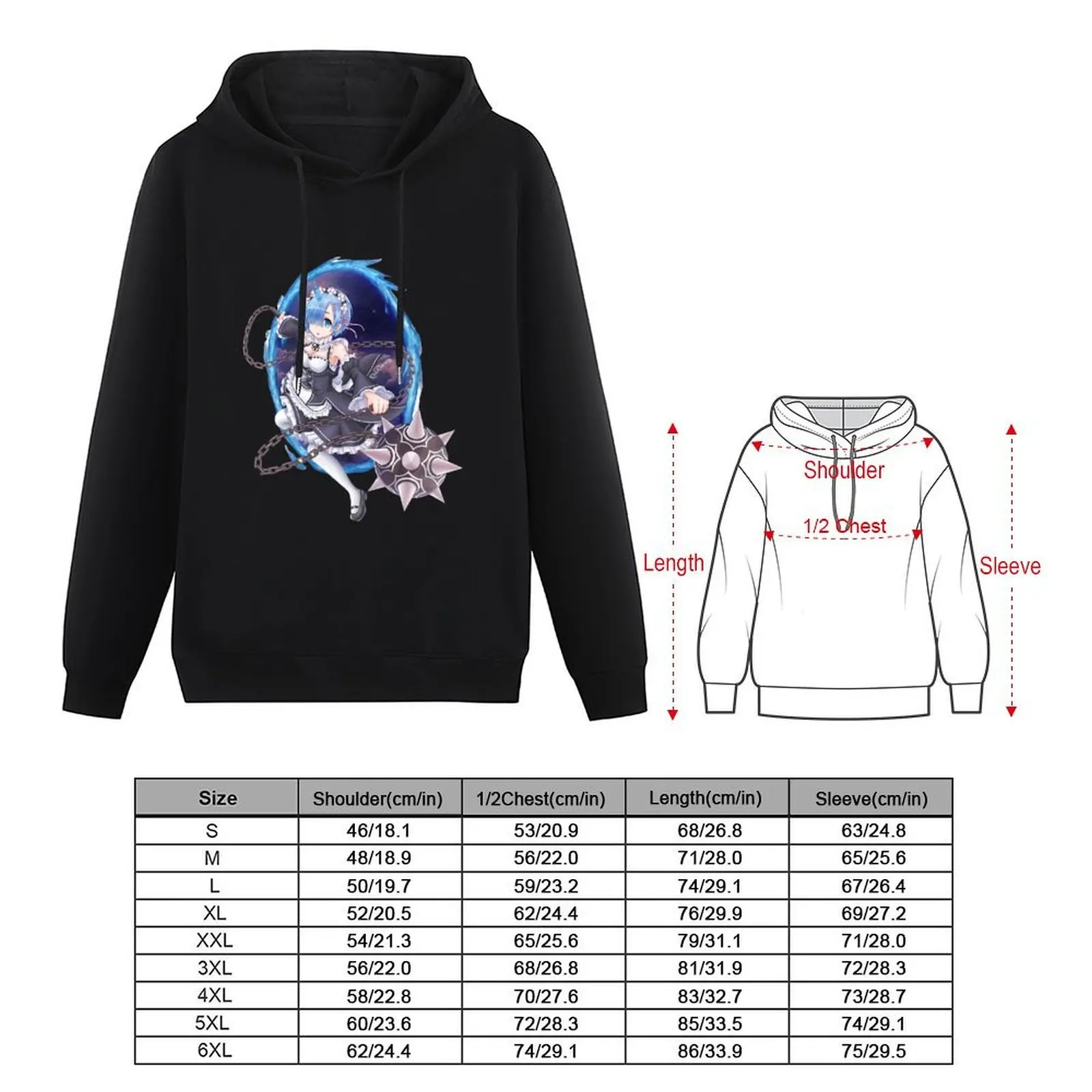 Rem (re zero) Hoodie fashion pria pakaian pria jaket musim gugur hoodie ukuran besar pria