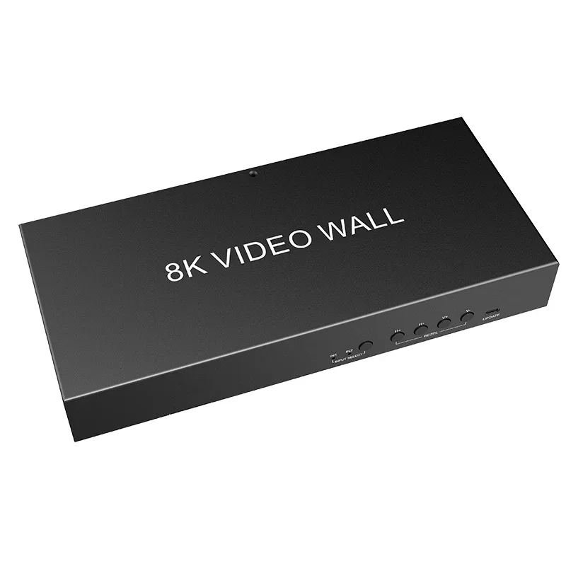 2.1 8k @ 60 2x2 & 2x4 parede de vídeo l/r saída de áudio ip/rs232 interruptor de controle divisor processador de vídeo 4k para parede de vídeo