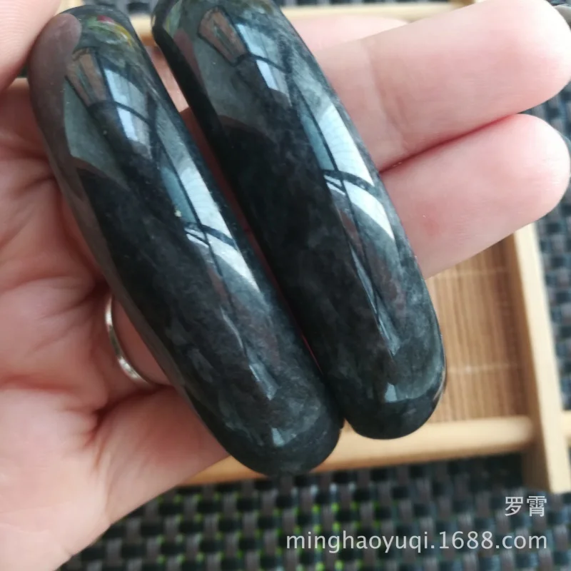 Wholesale in Large Quantities Marble Black Jade Bracelet Stone Black Blue and White Bracelet Stall Supply Wholesale