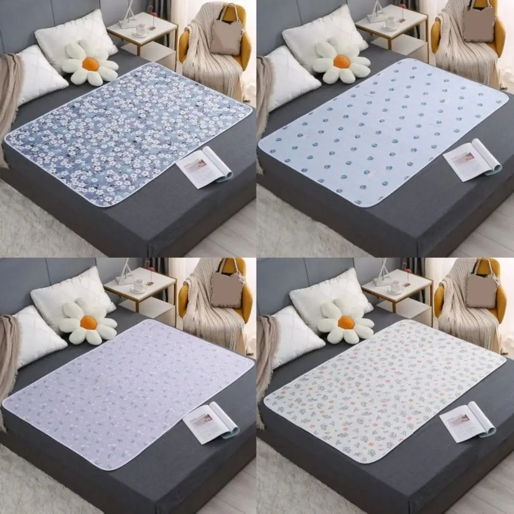 Soft Waterproof Baby Urine Mat Washable Breathable Bedding Urine Pads Flower Pattern Baby Sleeping Underpads Adults