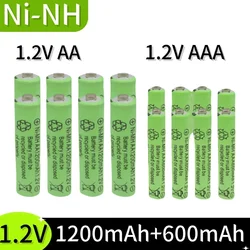 100% Original 1.2V AA1200mAh+1.2V AAA600mAh high-quality Ni-MH rechargeable lpega battery suitable for clocks mice toys etc