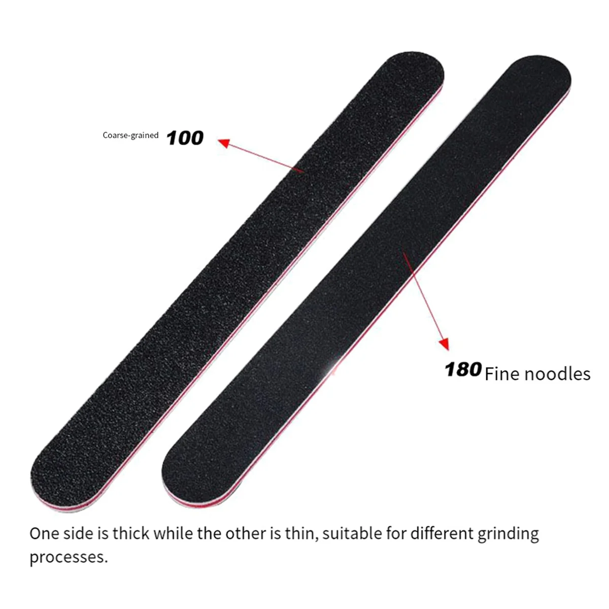

10PCS Mini Black Double-Sided Nail File with Sandpaper Strips for Nail Buffing and Smoothing