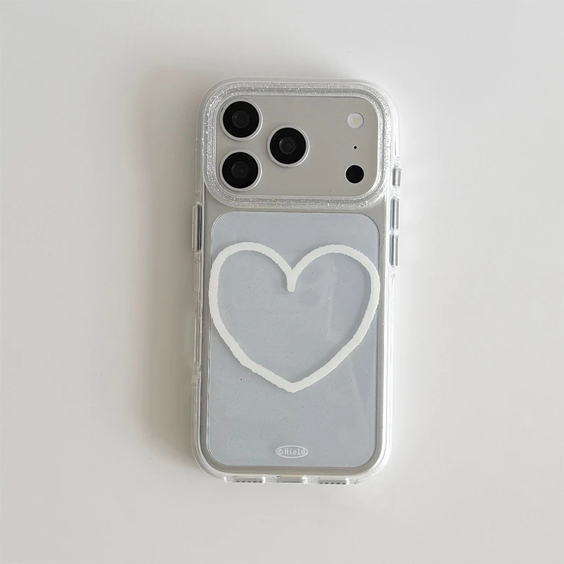 White Line Love Heart Phone Case For Samsung Galaxy S26 S25 S24 S23 S22 S21 S20 FE Note20 Note10 Edge Plus Ultra Lite 5G Cover