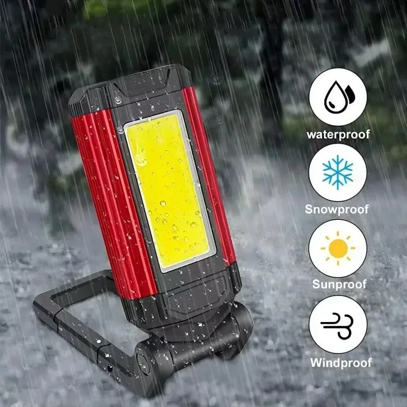 1/2/4PCS Magnetic COB Work Light USB Rechargeable LED Flashlight Portable Lantern Camping Light Type-C Power Bank Function Lamp