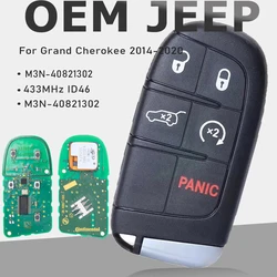 KEYECU OEM M3N-40821302 Remote Fob 5Button 433MHz 46 Smart Proximity Key Keyless for Jeep Grand Cherokee 2014-2020 P/N: 68143505
