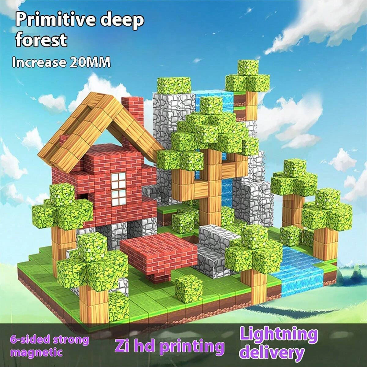 

3D Magnetic Mine World Cube Building Blocks Magnet World Set Magnetic Building Blocks Pixel Cube World Model For Boys Girls 3+