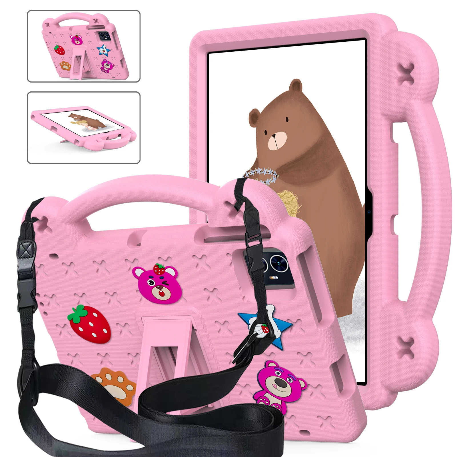 حافظة لجهاز Blackview MEGA 3 12 بوصة 2025 tab80 10.1 بوصة 2023 Oscal Pad 15 Tab 11 wifi /11SE/11 10.36 بوصة مع غطاء حامل مقاوم للصدمات