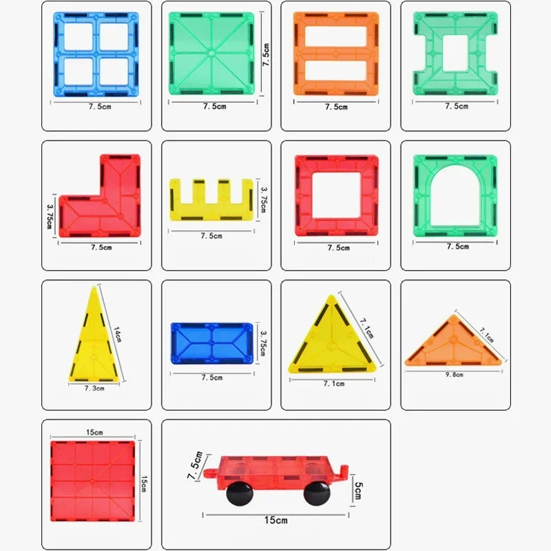 子供のための磁気建設セット,大きなビルディングブロック,建設セット,子供のおもちゃ,32〜82個