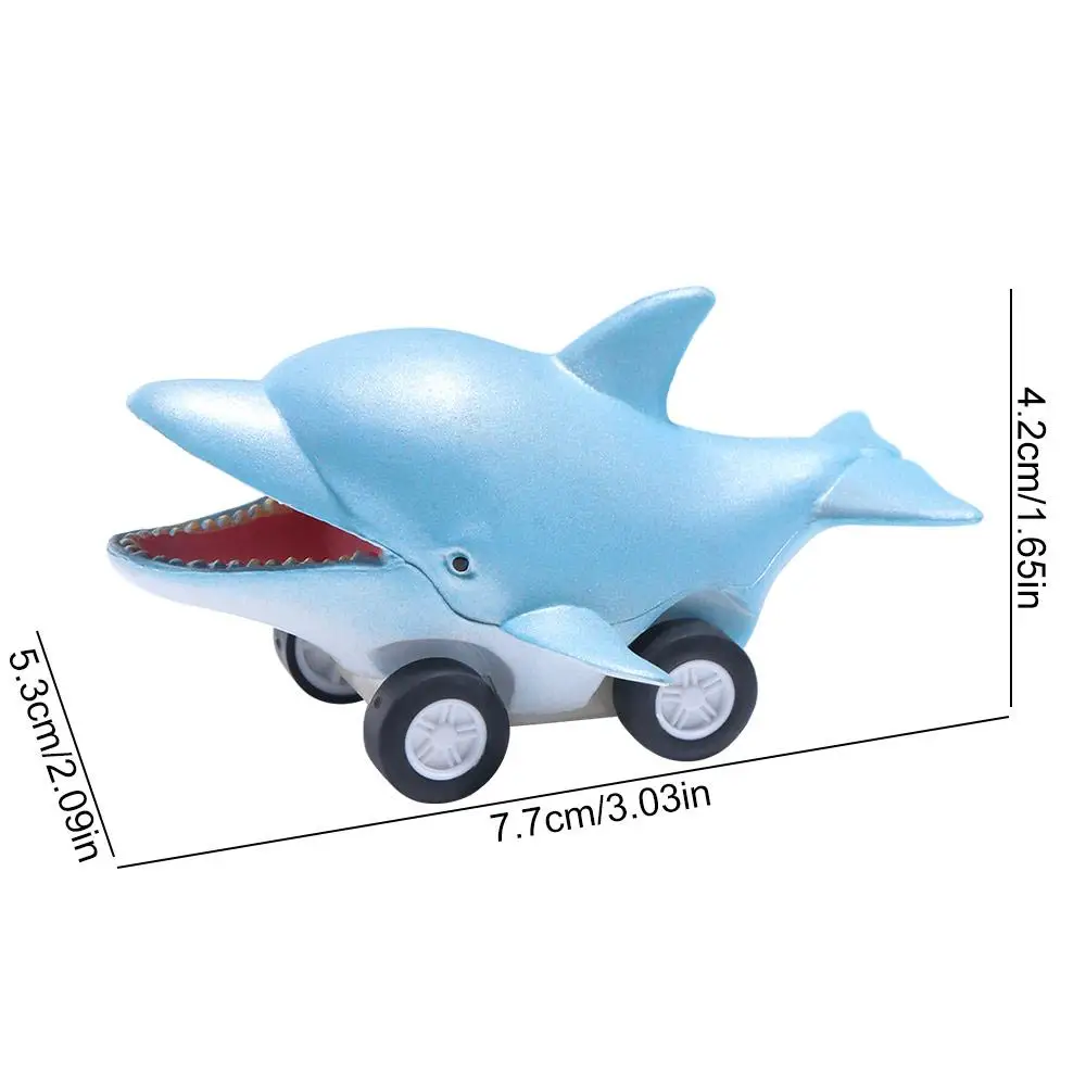 Great White Shark Press and Go Car Toy Cute Mini Dolphin Inertia Car Toy Cool Montessori Killer Whale Pull Back Toy Car Party