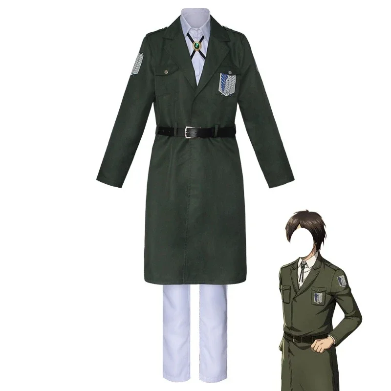 

Anime Attackk on Titan Cosplay Costume Trench Coat Survey Corps Military Green Jacket for Halloween Events and Themed Gatherings