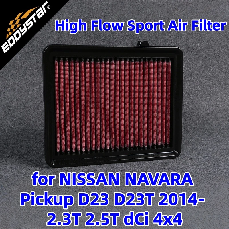 

Спортивный воздушный фильтр с высоким расходом для NISSAN NAVARA Pickup D23 D23T 2014- 2.3T 2.5T dCi 4x4, моющиеся гоночные впускные фильтры