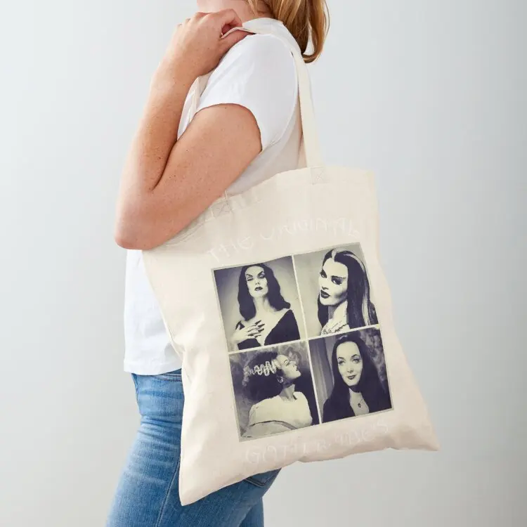 

Vampira Morticia Adams Lily Munster Bride of Frankenstein Gothic Tote Bag Shopper handbag Canvas shoulder bag Candy bags