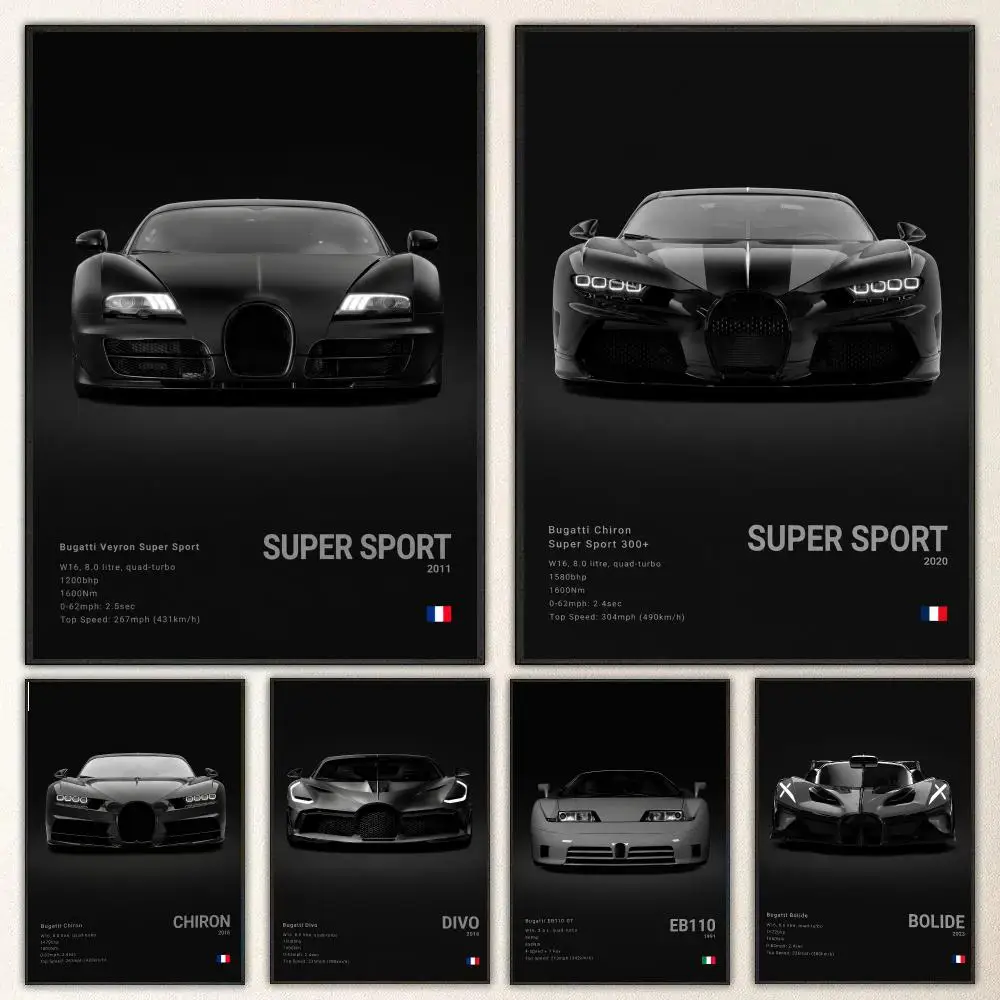 Car-Bugatti Veyron Poster High-definition  poster stickers, suitable for bedroom, living room, home decoration
