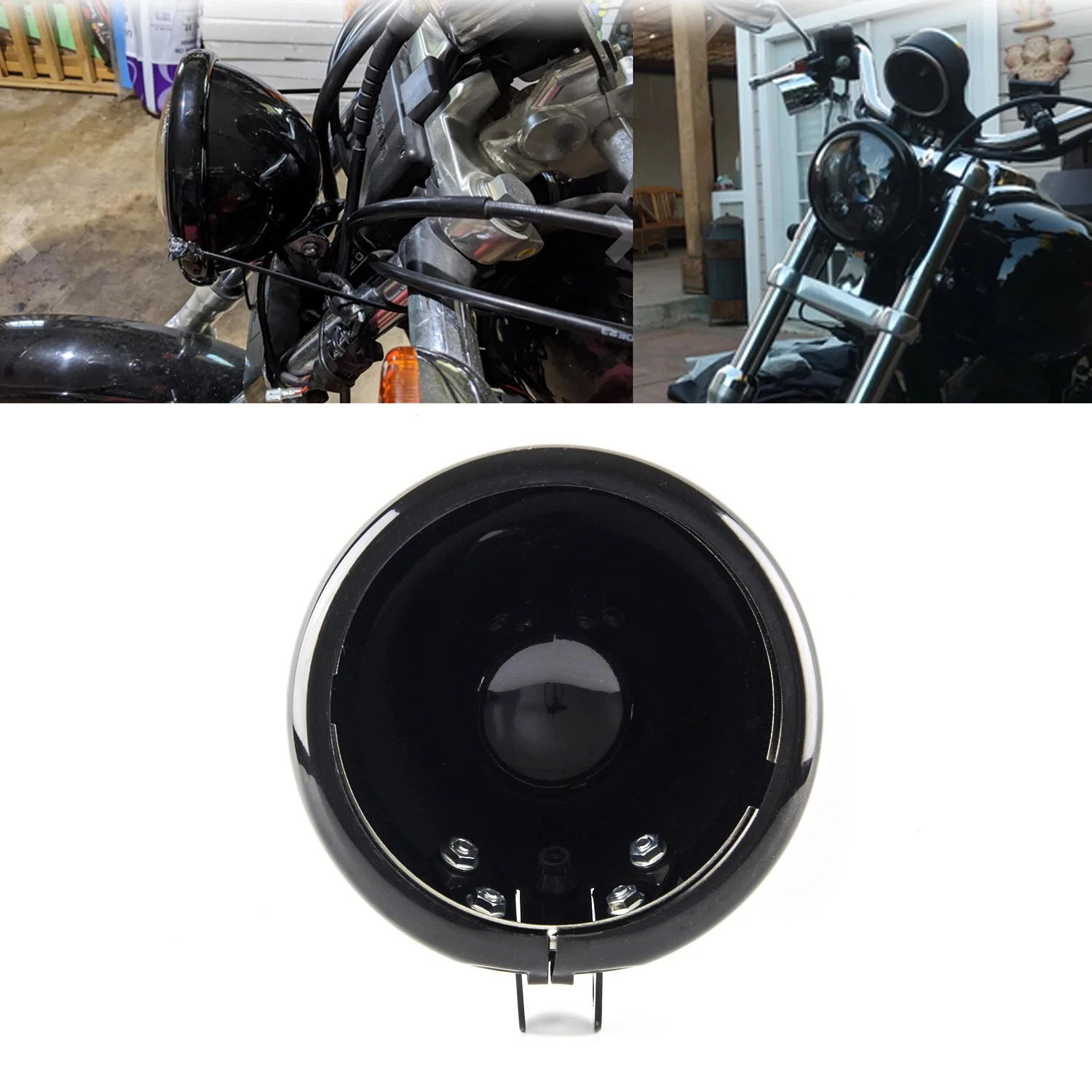 

5 3/4" 5.75 Inch Led Headlight Housing Bucket For Harley Davidson Motorcycle Headlight Cap Cover Lights Aluminum Accessories