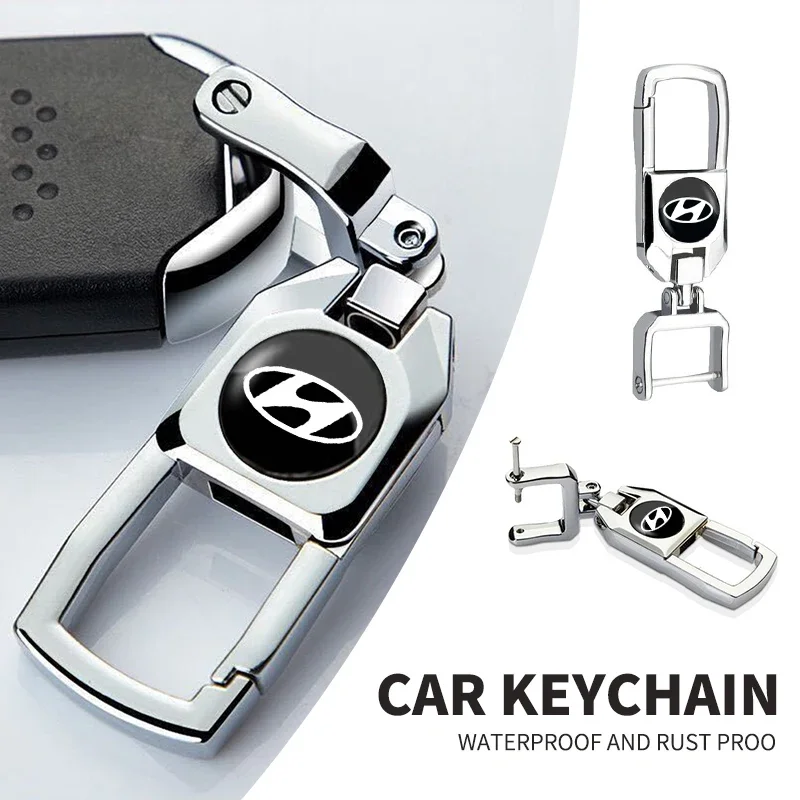 Car Anti-Lost Metal Keychain 3D Styling Badges Key Ring For Hyundai Jaguar Ford JEEP Acura Subaru Mitsubishi Fiat Land Rover