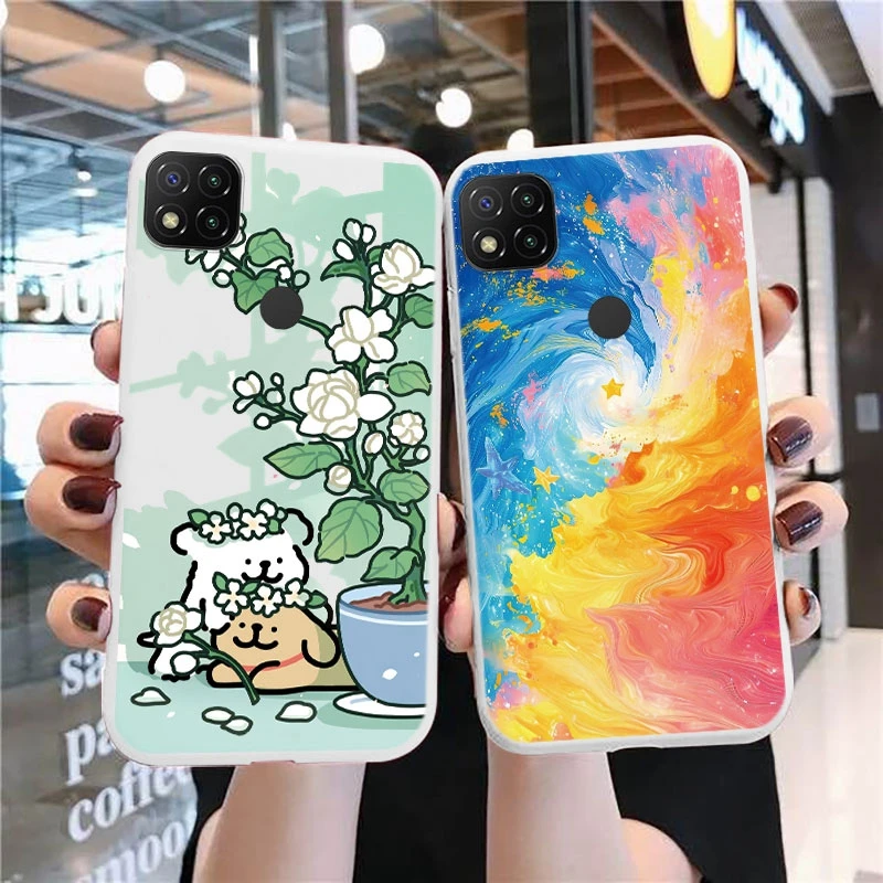 Frosch Dinosaurier Blume Liebe Marmor Handy hüllen für Xiaomi Redmi 9 9a 9c 9t 10a Silikon stoß festen Schutz gedruckt Fundas Abdeckung